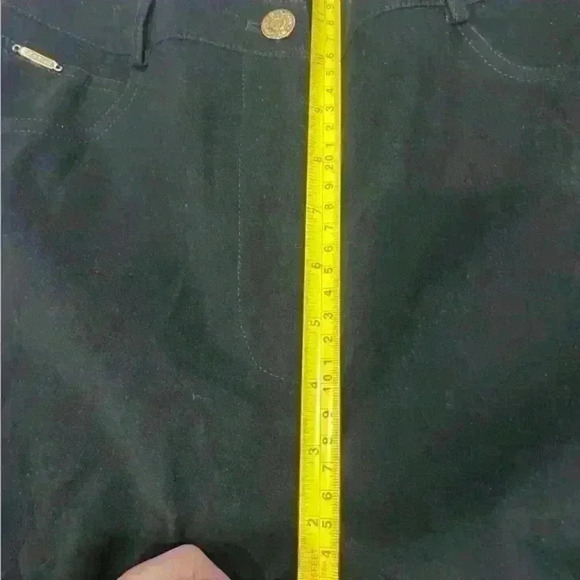 Vintage ST JOHN SPORT by Marie Gray Black Faux Suede Straight Pants Poly Blend 6 - Picture 10 of 12